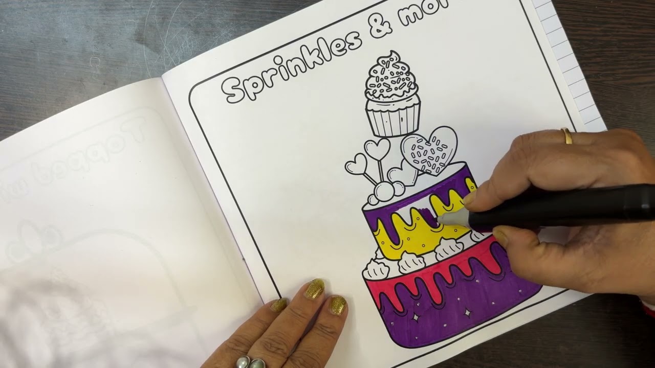 Sprinklers cake colouring for relaxation & calmness #colouringmellow #drawing #coloringpages#art 