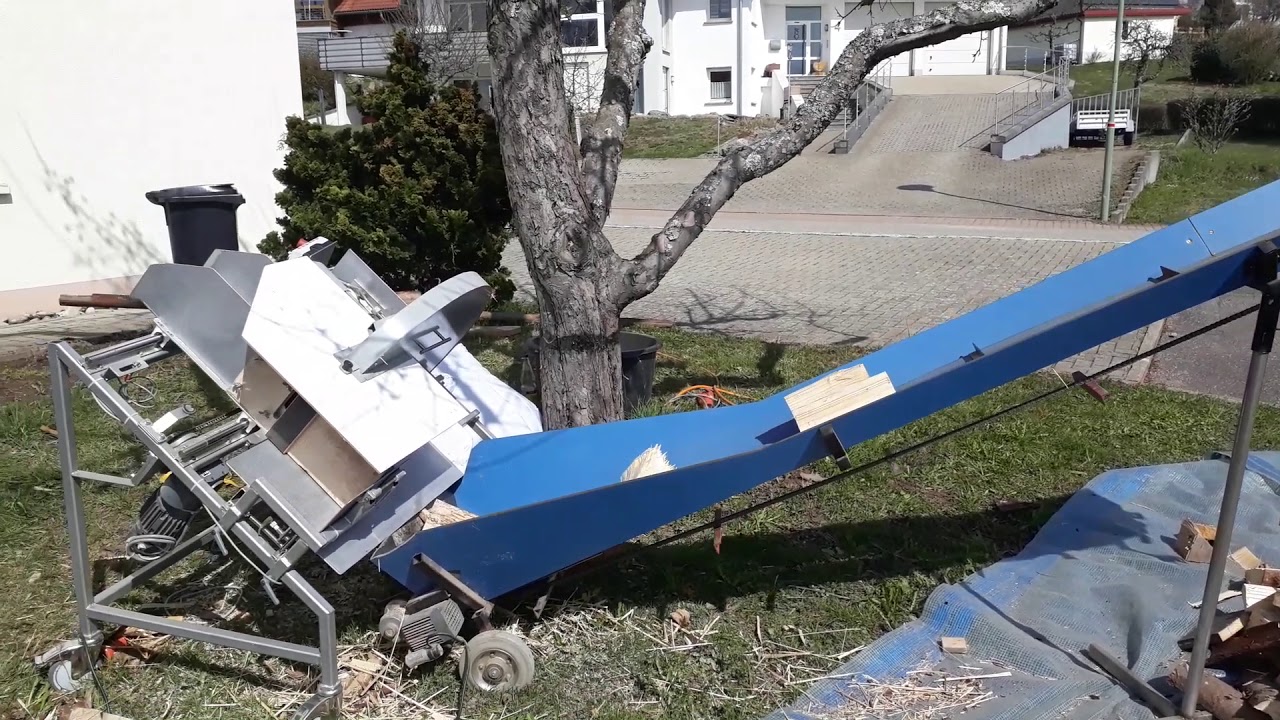 Automatische Eigenbau Brennholzsäge