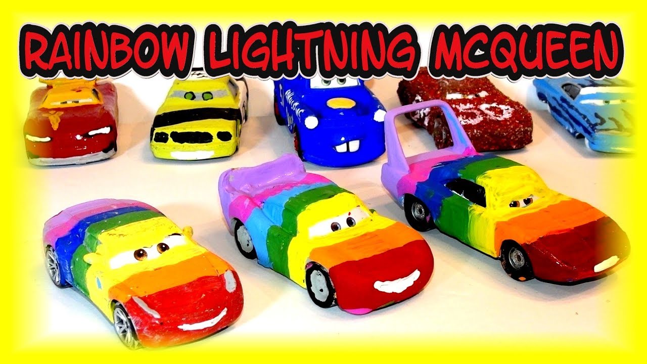 Машины Pixar Rainbow Lightning McQueen, раскрашенные вручную, с радужным Крузом Рамиресом и радуж...