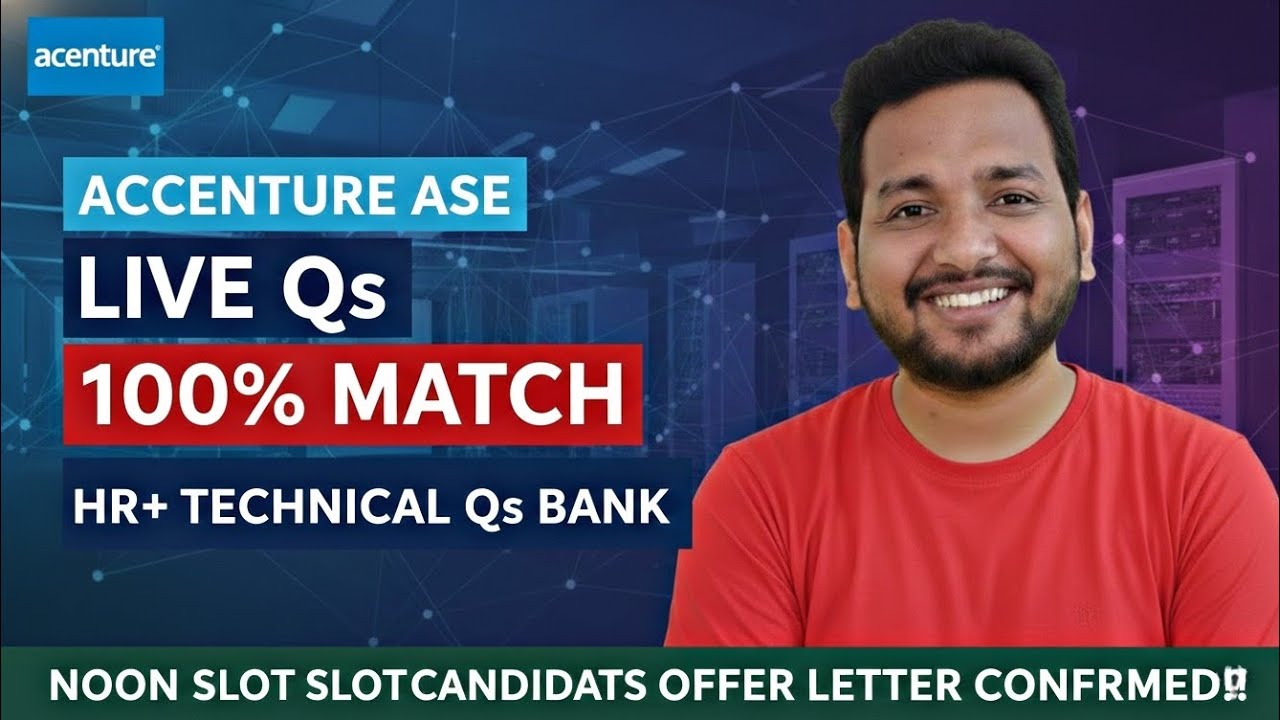 Accenture 21 Jan ASE Interview Questions 2026 | Most Recent Live Questions | Noon Slot