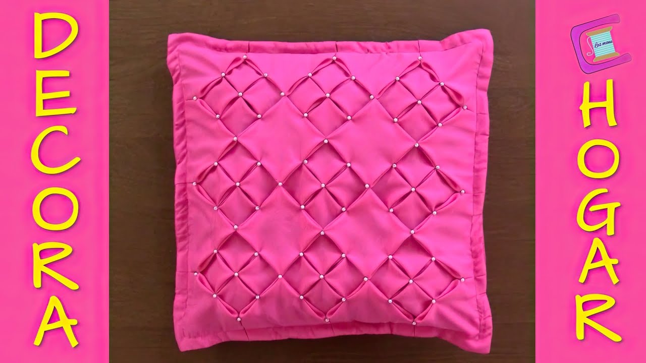 🌺Coj&iacute;n Drapeado 😀REVERSIBLE😀 Lucero🌺Smocking Cushion-Cushion Cover-Almofada Capitone