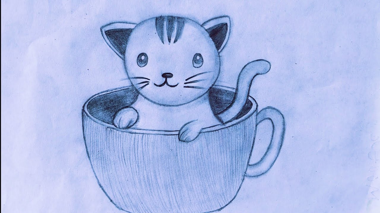How to draw beautiful cat drawing step by step | [ Mamta Taxak ] Art  World