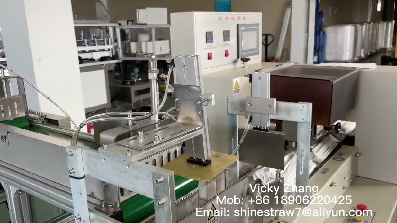 4 Servo Motors Single Straw Packing Machine Connects with Group Straw Packing Machine