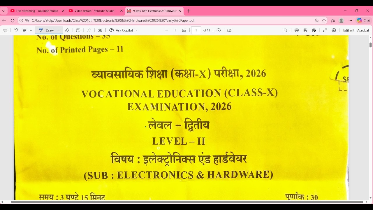 Electronics & Hardware  Board Paper 2026 Full Solution (100% Correct Answers)n Class 10th