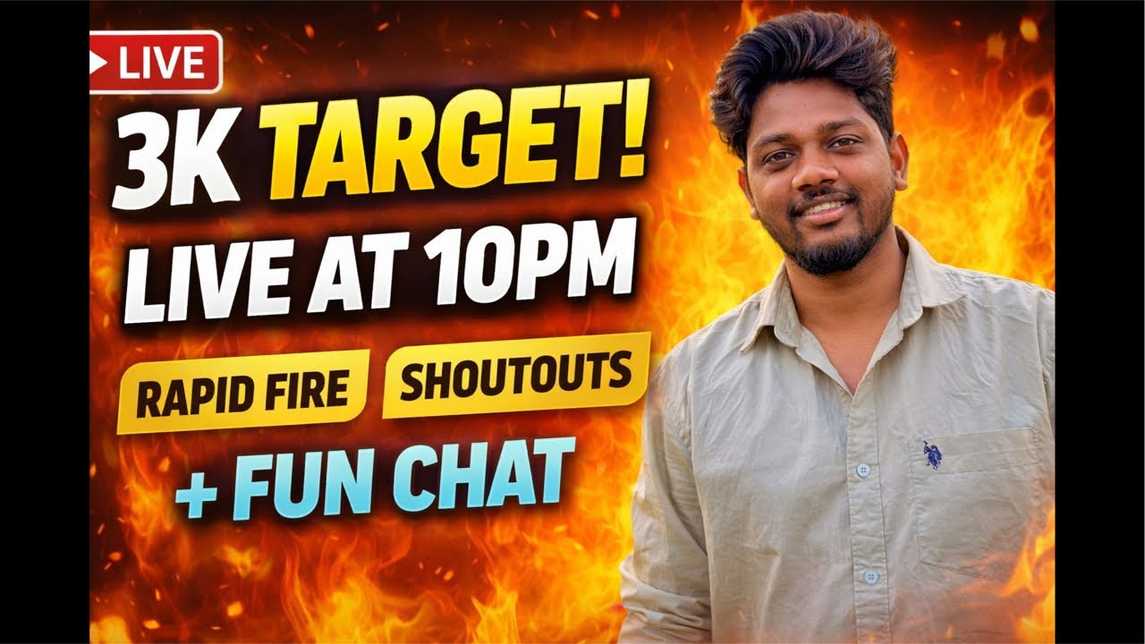 3K Target Tonight 🔥 | 10PM Live | Rapid Fire + Shoutouts