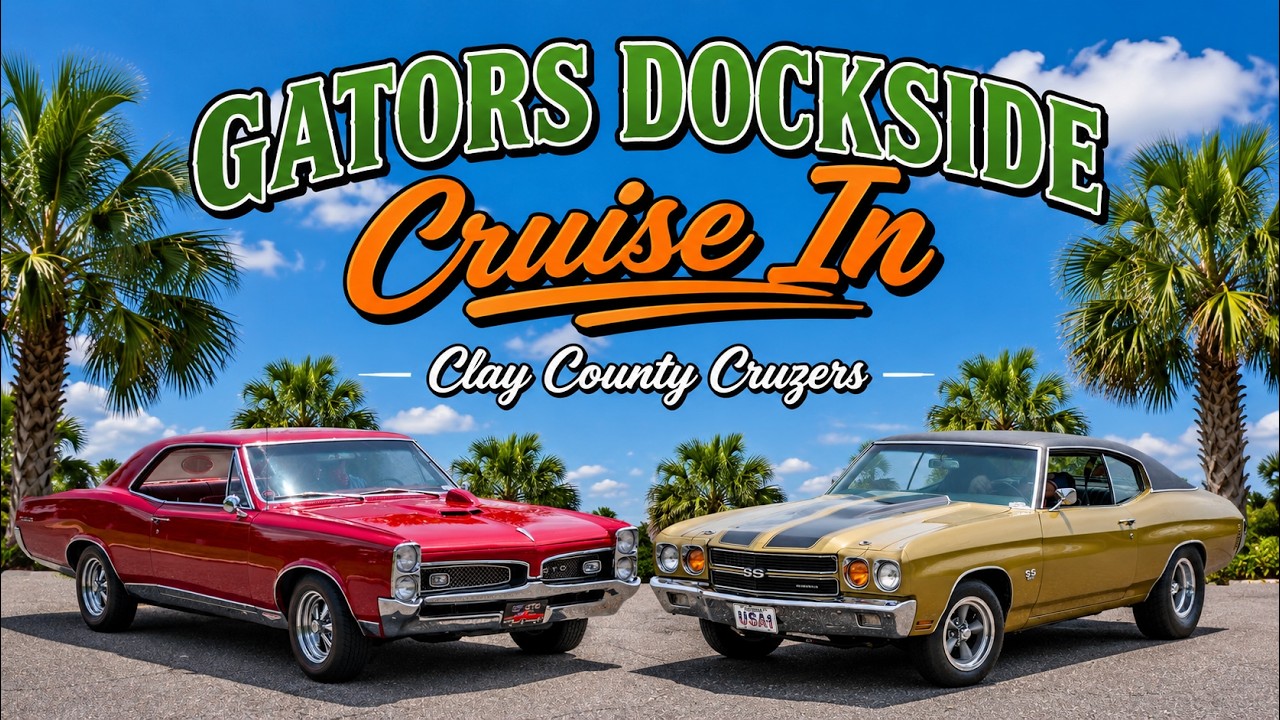Muscle Cars roll in to Gators Dockside Cruise In Jacksonville Florida
