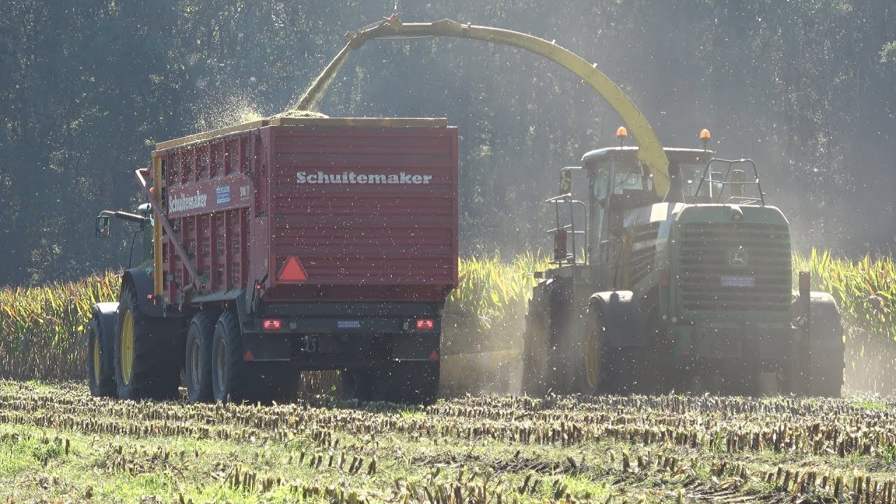 Mais hakselen met John Deere 7480i ProDrive,  John Deere 6190R & Fendt 930 - Jansen Heeten (2018)