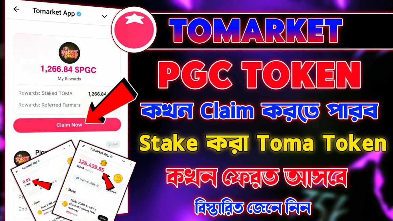 Tomarket Toma Stake Token Back আসলো | Tomarket piggy piggy stake claim | Tomarket Listing Date