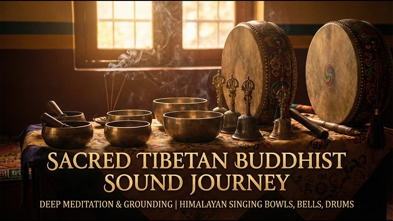 Sacred Tibetan Buddhism Sound Journey | Deep Meditation and Grounding Himalayan Singing Bowls, Bells