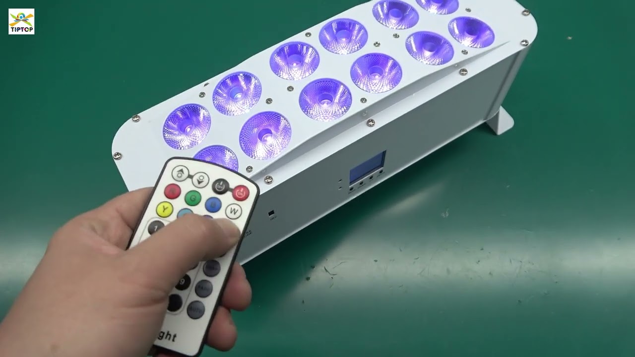 TIPTOP 12X18W White/Black Shell Battery Wireless Led Wall Washer Light DMX Remote Phone App Control