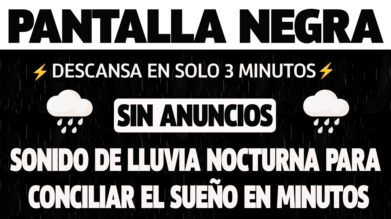 Pantalla Negra | Lluvia Pesada Natural para Dormir Mejor y Reducir la Ansiedad