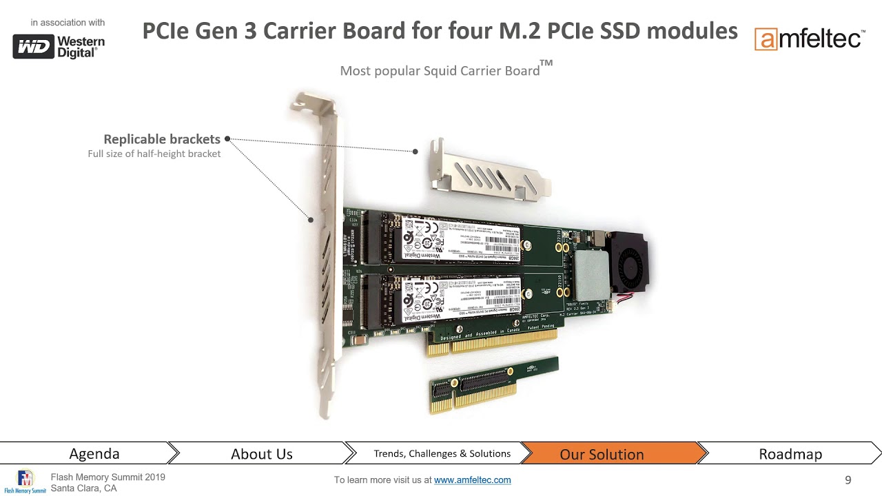 Amfeltec Flash Memory Summit 2019 Presentation, at the Western Digital booth