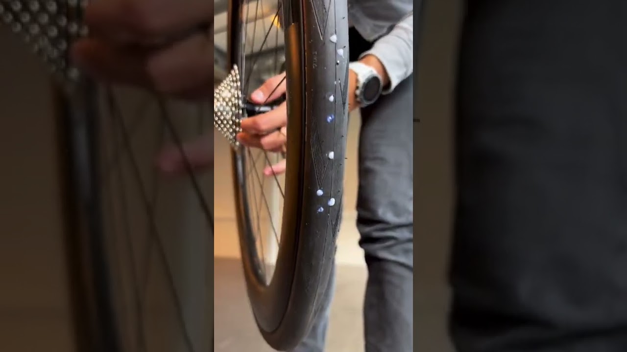 Test tubeless sealant | road bike tyre  #shorts #shortsvideo #youtubeshorts #bikemaintenance #viral
