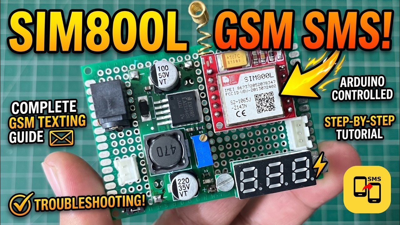 SIM800L SMS Tutorial Using Arduino | Complete GSM Text Messaging and Troubleshooting Guide
