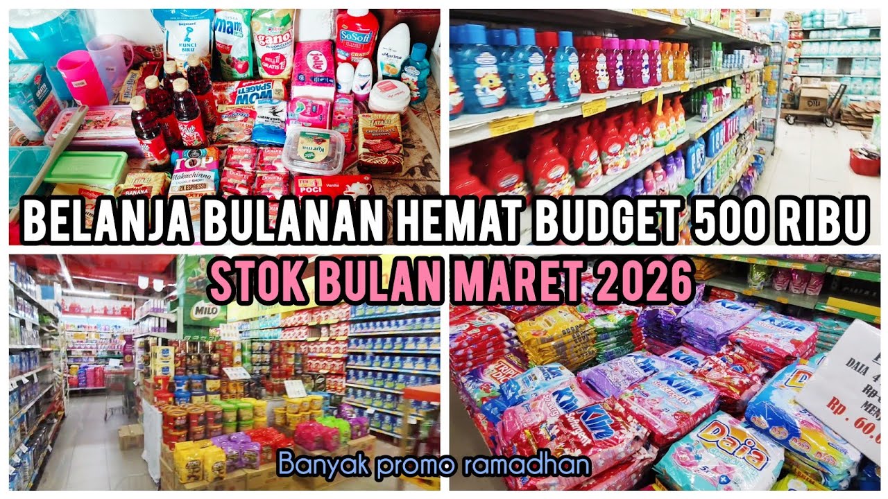 Belanja Bulanan stok Maret 2026 Budget 500 rb stok sebulan #belanja #belanjabulanan #refill 