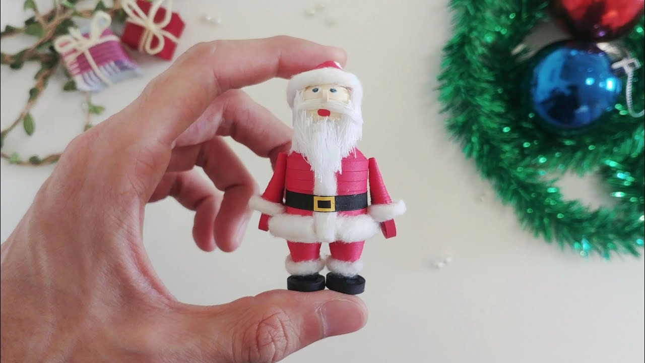 How To Make 3D Quilling Santa Claus /Artoholic /3D Quilling