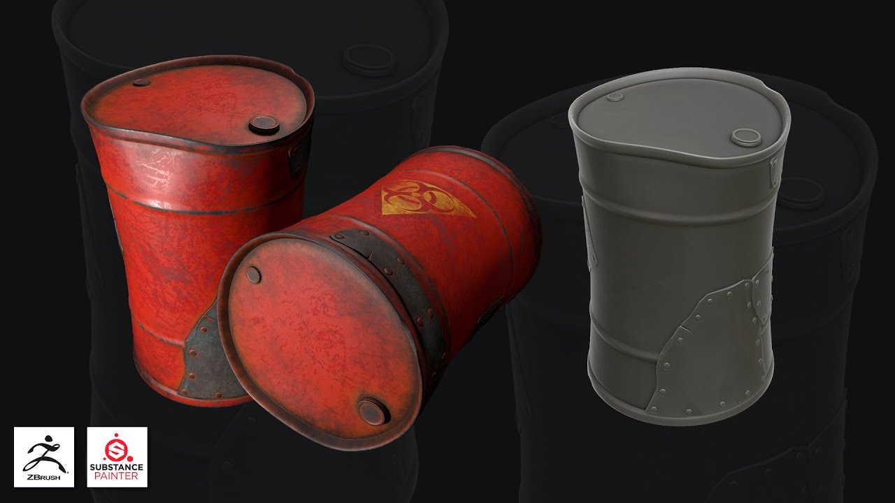 Autodesk 3ds Max, Zbrush, Substance Painter - Old Iron Barrel