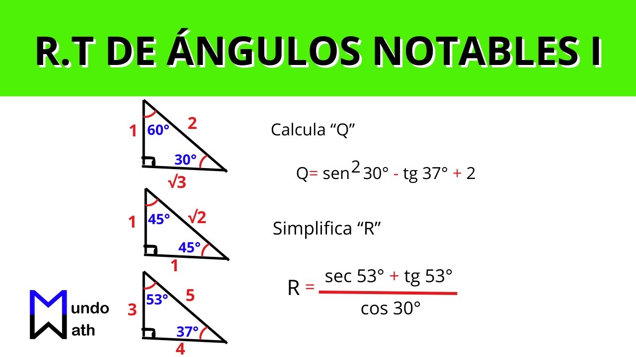 Razones trigonmétricas de Ángulos Notables II