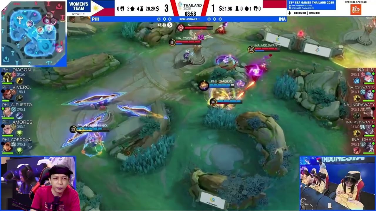 SEMI FINALS - INDONESIA VS FILIPINA GAME 1 - SEA GAMES MLBB WOMEN