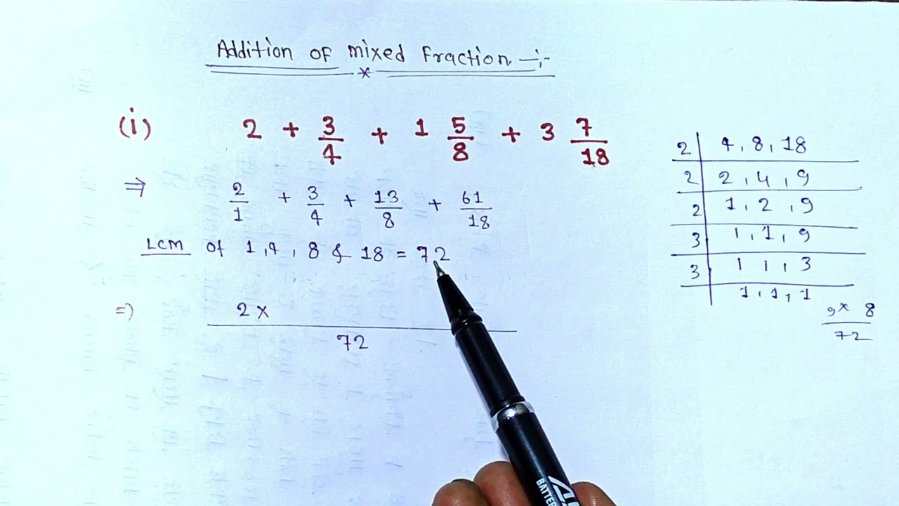 Addition of mixed fraction  8 trick ll addition of unlike fraction 
