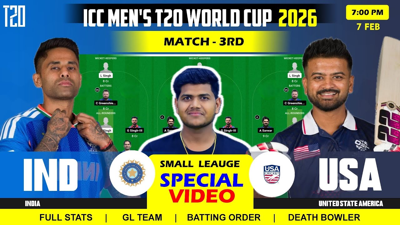 IND vs USA Team || IND vs USA Prediction || India vs USA 3RD ICC T20 WC Match
