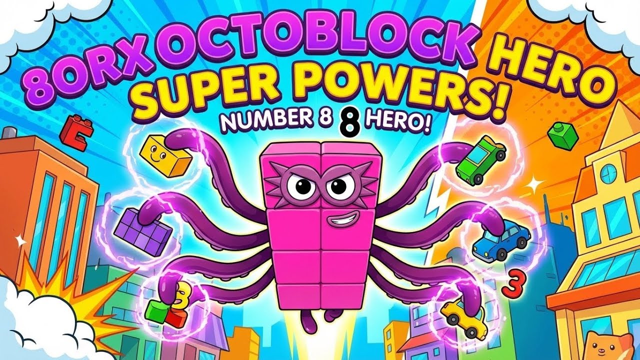 Numberblock 8 Magic🦸‍♂️: Counting & Sorting with Octoblock Hero 1️⃣2️⃣3️⃣🐙 | Fun Math for Kids!