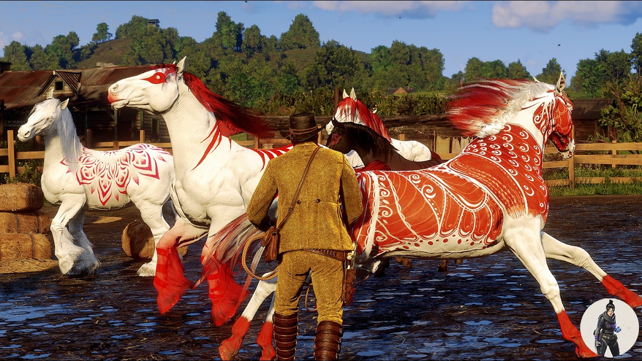 The Best Tamer! Arthur Morgan Discovers 4 Rare White & Red Horses at Emerald Ranch