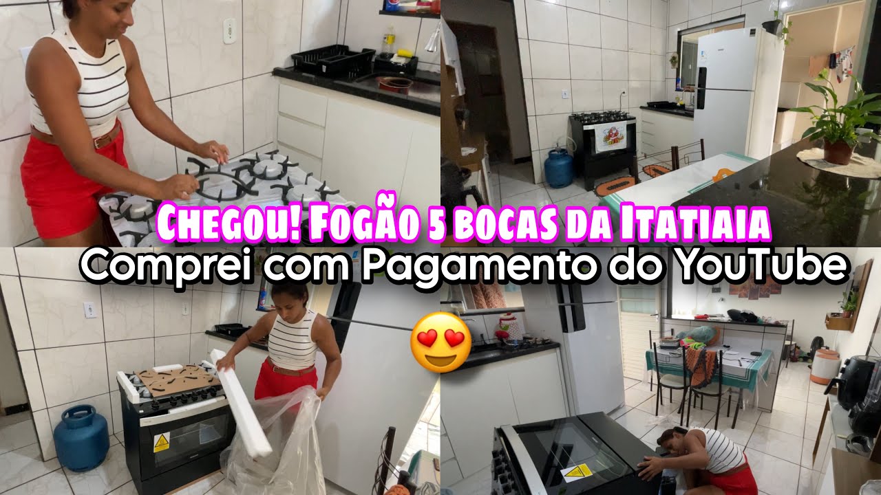 CHEGOU! 😍Meu Fogão Itatiaia 5 Bocas Comprado com Dinheiro do YouTube || Deus é Fiel 