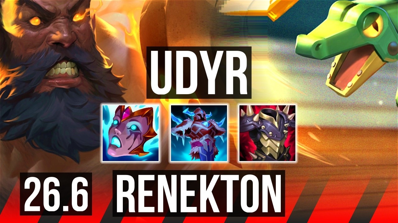 UDYR vs RENEKTON (TOP) | Perfect KDA: 6/0/13 | KR Master | 26.6