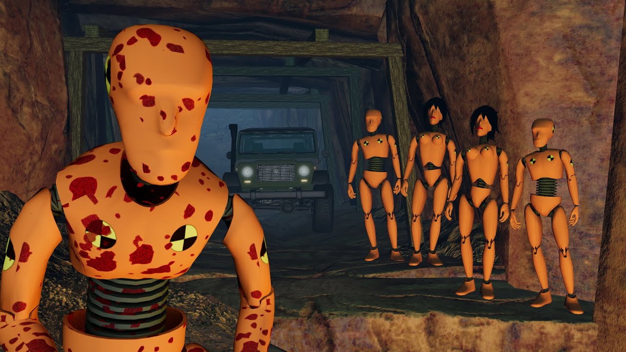 Escape from the Abandoned Mine – Crash Test Zombies – BeamNG Drive | Demolition Republic