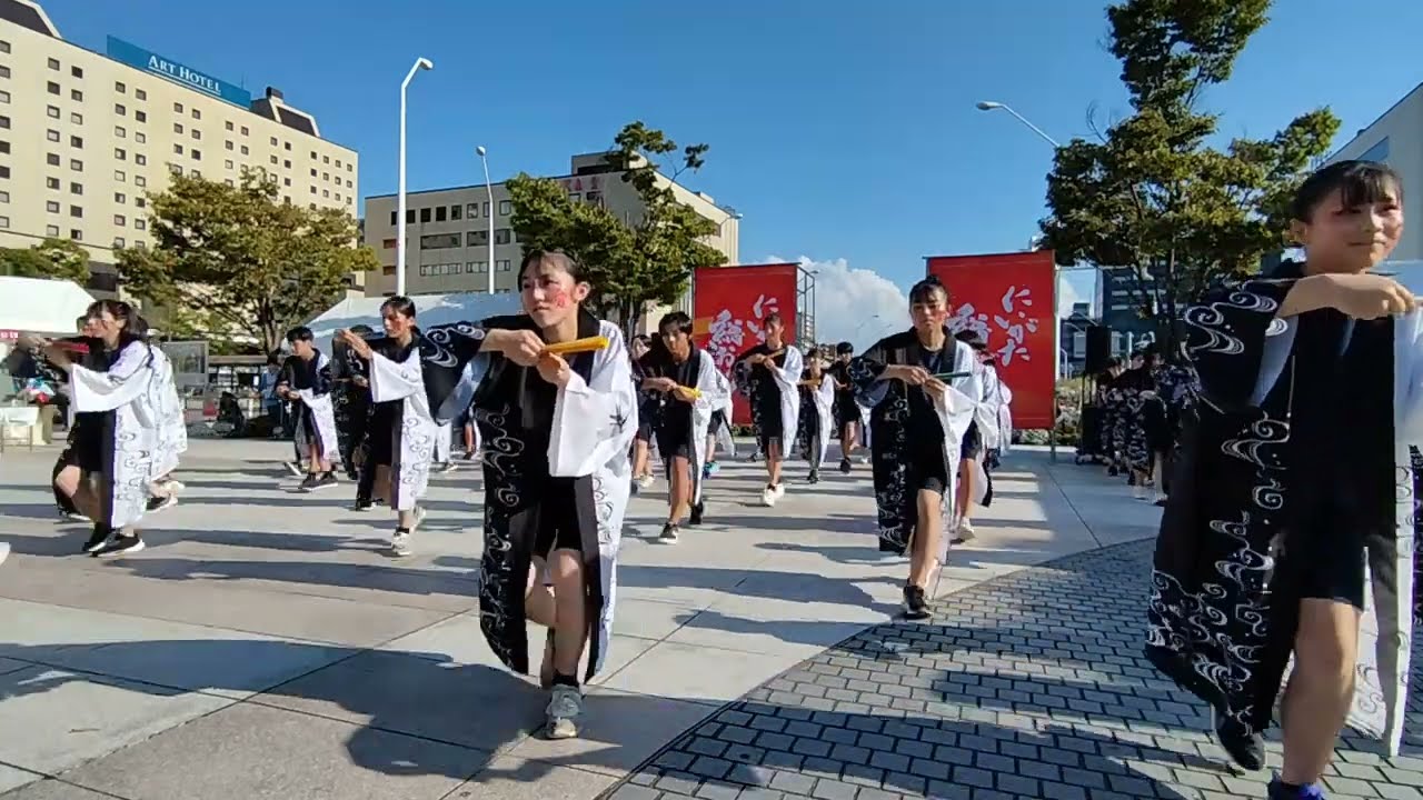 にいがた総おどり　村上市立村上第一中学校　新潟駅南口広場