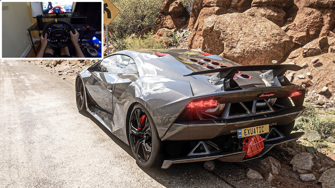 Lamborghini Sesto Elemento Canyon Run - Forza Horizon 5 | Steering Wheel gameplay 