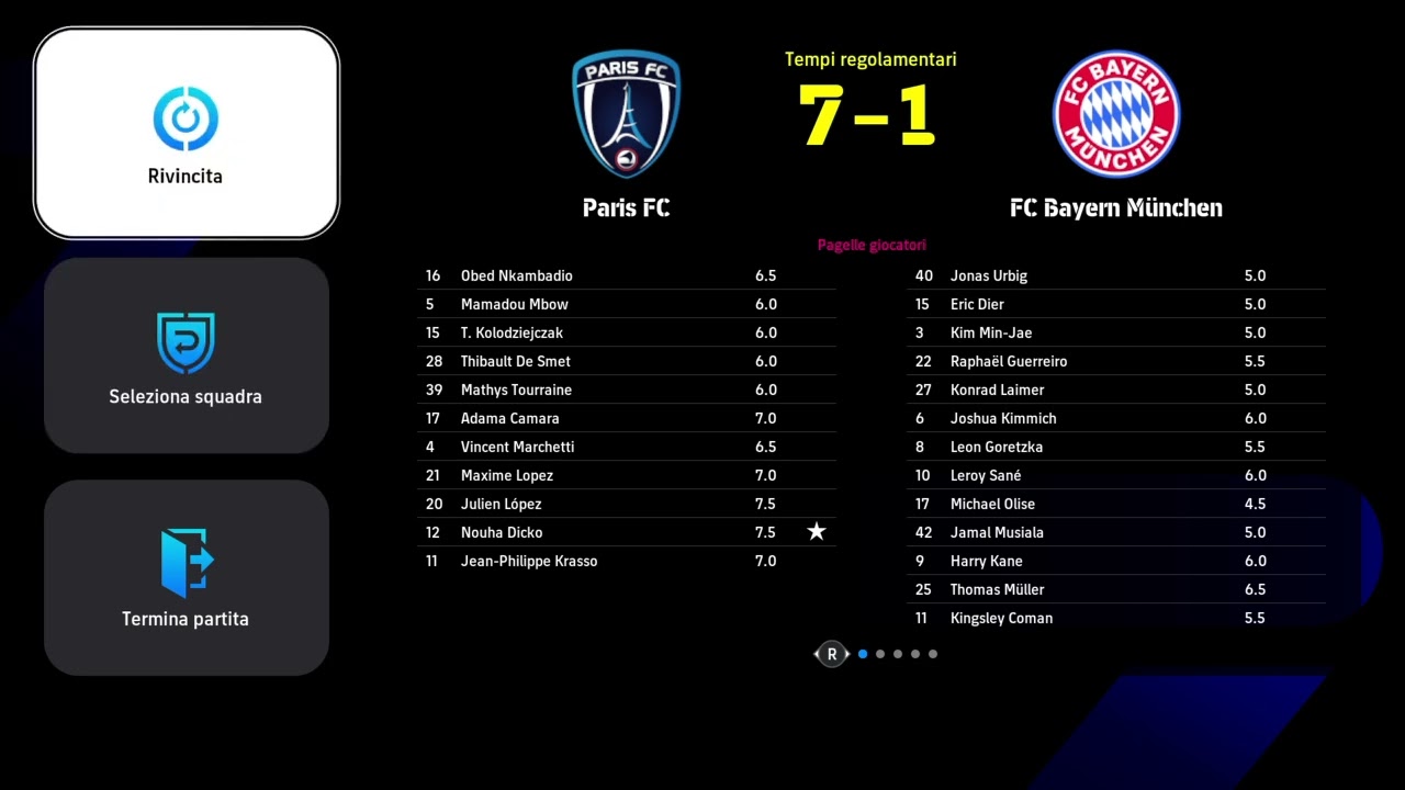 Paris fc  7 1  bayern Monaco  fc