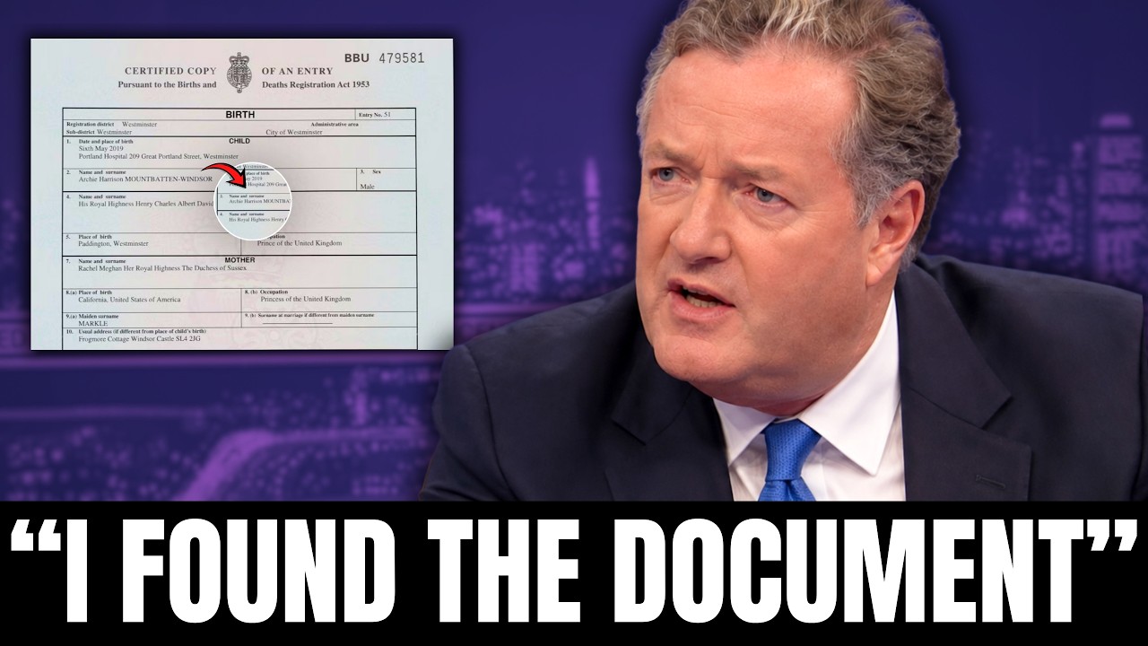 Piers Morgan REVEALS The Document That Could Remove Archie & Lilibet From The Line of Succession