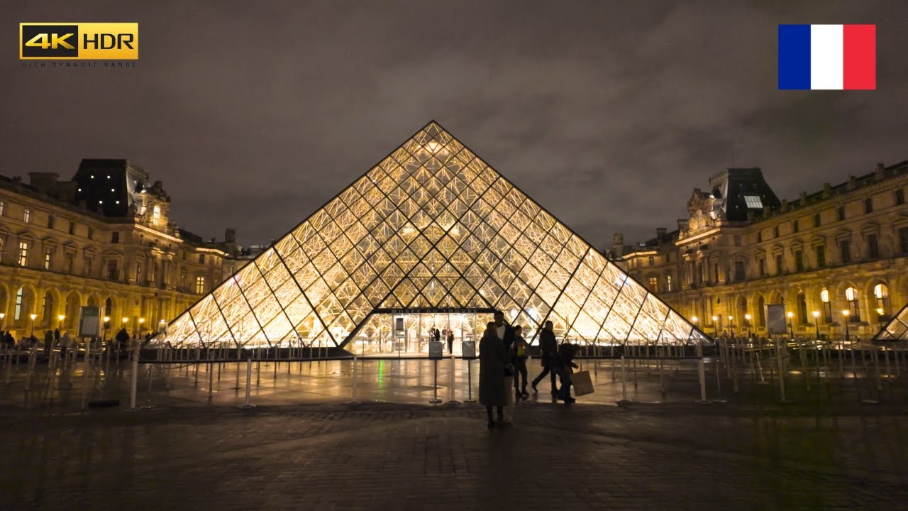 Paris Louvre & Palais Royal Night Time 4K HDR