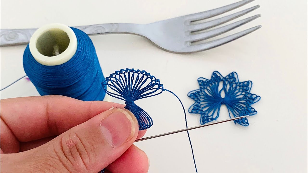 Çatal üzerinde yapılan iğne oyası !! İğne oyası modelleri