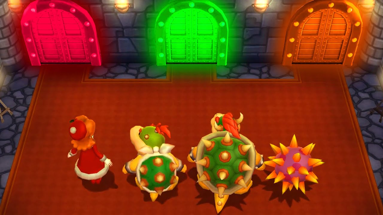 Mario Party 9 - Minigames - Daisy Vs Bowser Jr. Vs Bowser Vs Urchin