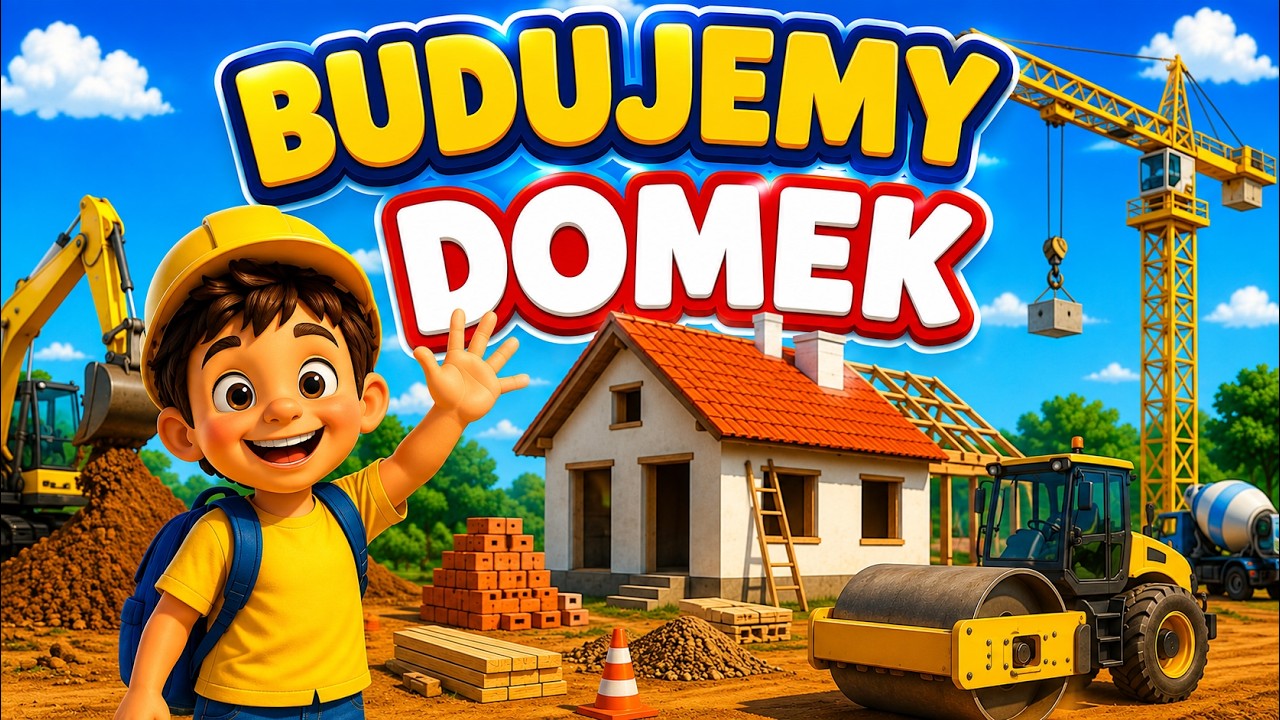 🚜 Maszyny Budowlane 🏗️ Budujemy Domek | Koparka, Wywrotka, Betoniarka i Walec |Piosenka dla Dzieci 🎵