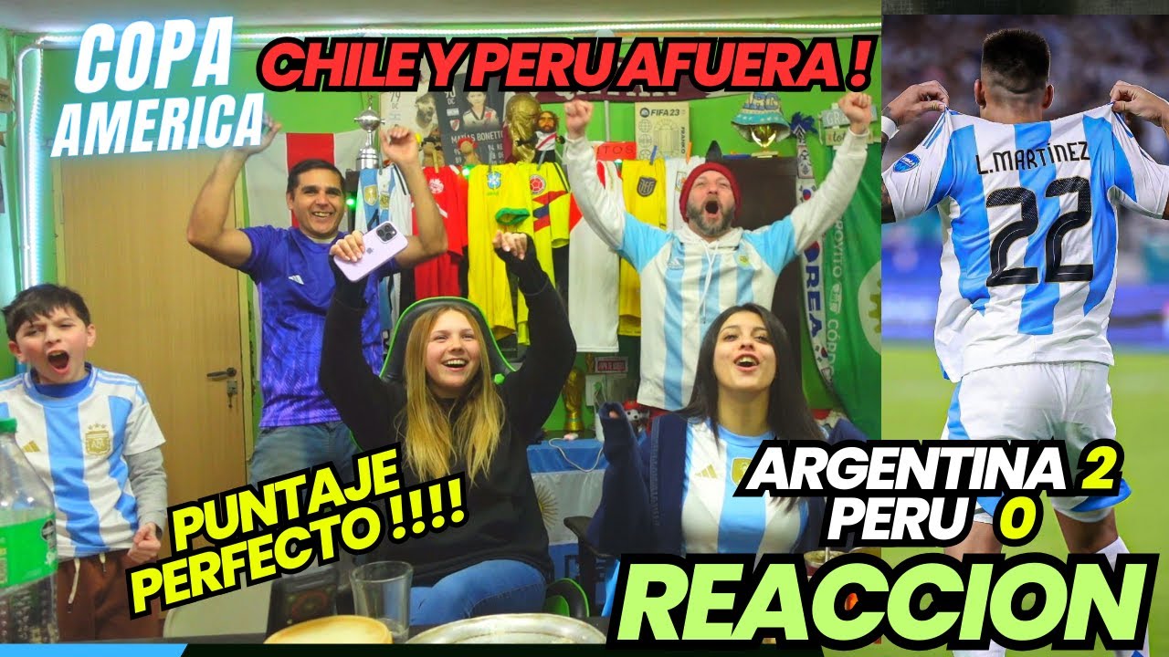 ARGENTINA 2 vs PERU 0 - / CHILE 0 vs CANADA 0 / Reacciones de Hinchas Argentinos