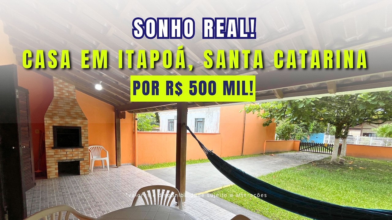 Conforto e muito Espaço na praia de Itapoá: Casa com 3 Quartos por R$ 500.000,00