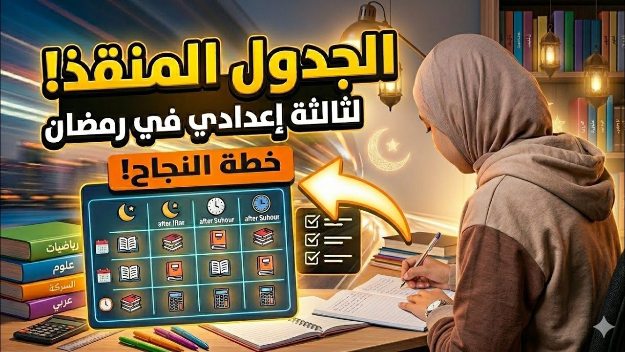 أفضل جدول مذاكرة لتالتة إعدادي في رمضان 📚 | ازاي تقفل الترم التاني وتنظم وقتك 100% ⏰🔥