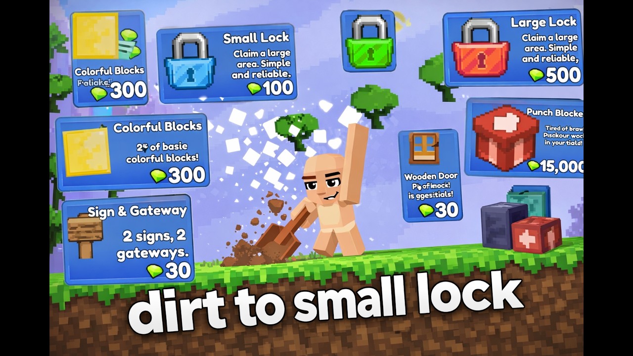 FARMING NEWBIE ? DIRT TO SMALL LOCK !! | Craft a World (PART2)