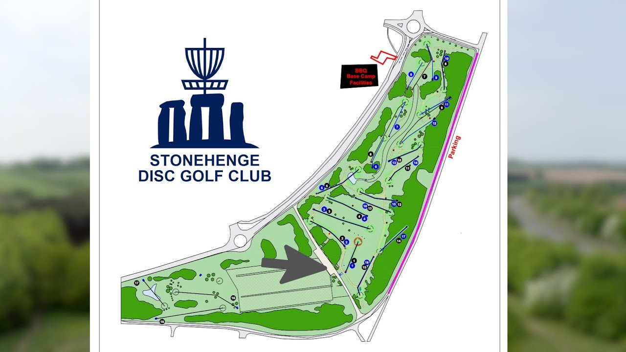 Stonehenge Disc Golf Course Blue Layout Hole Maps and Drone