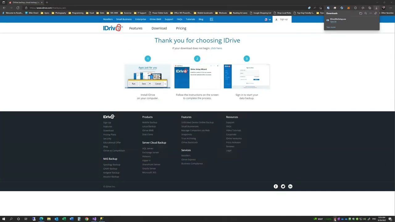 Настройка iDrive &mdash; Windows