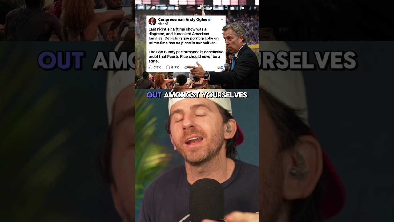 Конгрессмену Энди Оглсу, возможно, стоит заглянуть внутрь себя 👀 #badbunny #uspolitics #Superbowl...