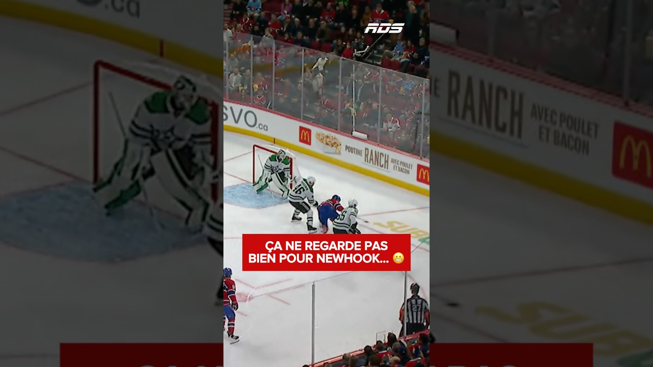 OUCH! Alex Newhook retraite au vestiaire apr&egrave;s une vilaine chute! 😬
