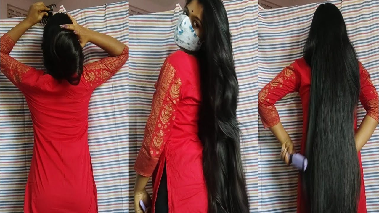 Very Beautiful Hair play || Indian girl hair play || Long And Beautiful Hair