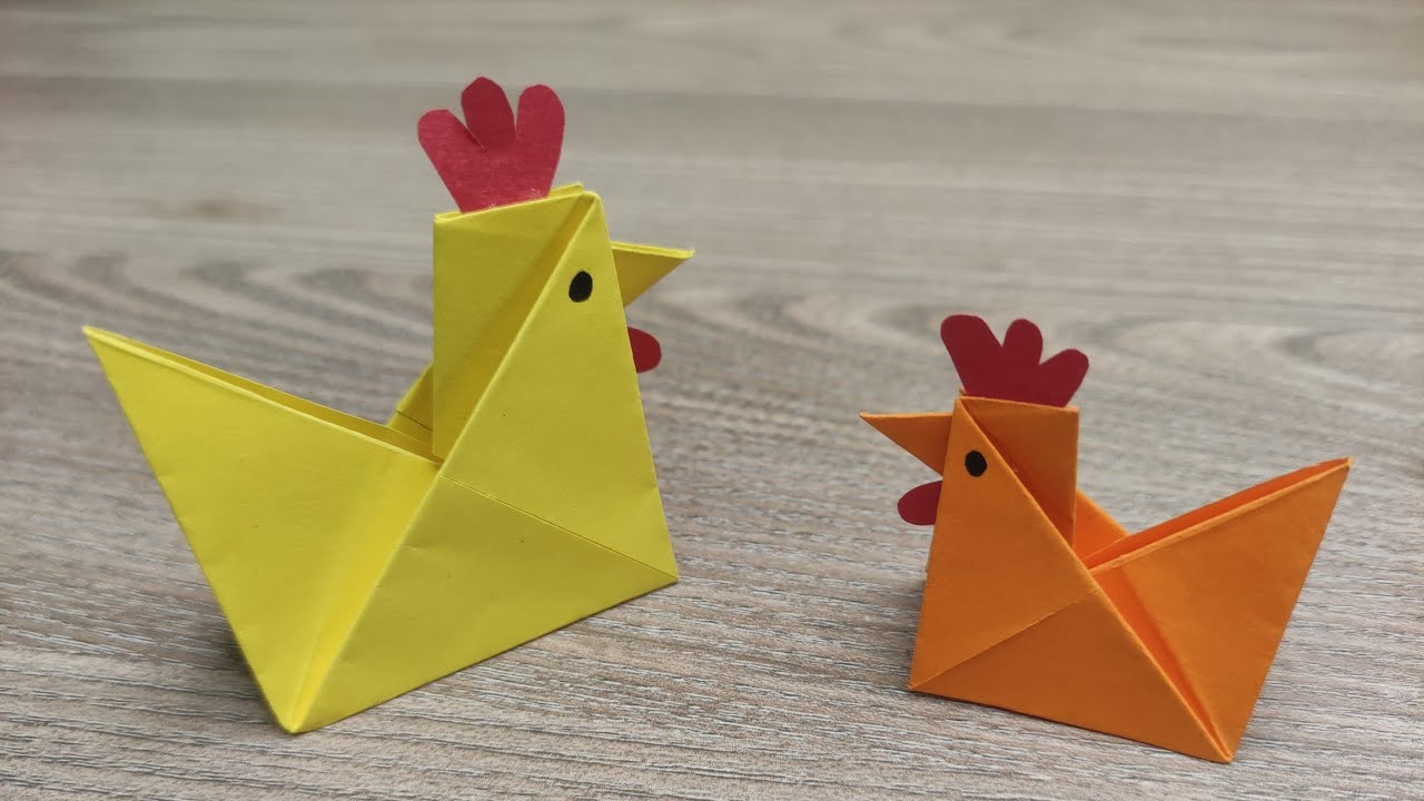 Origami Tavuk Yapımı 🐓