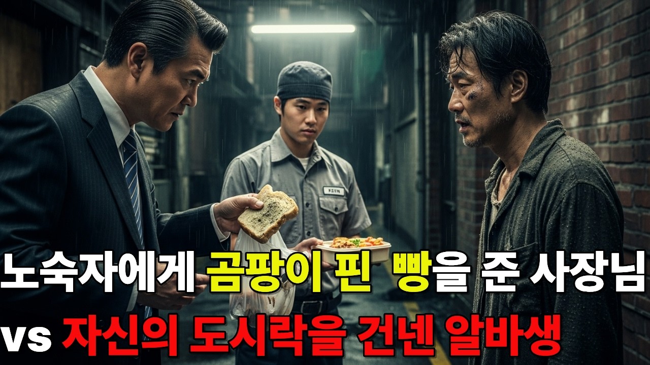 노숙자에게 곰팡이 핀 빵을 준 사장님 vs 자신의 도시락을 건넨 알바생