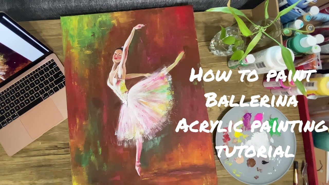 Easy Ballerina Painting || Acrylic tutorial || Paintbrush by Divya